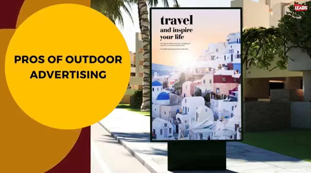Infographic showing the advantages and limitations of outdoor advertising 